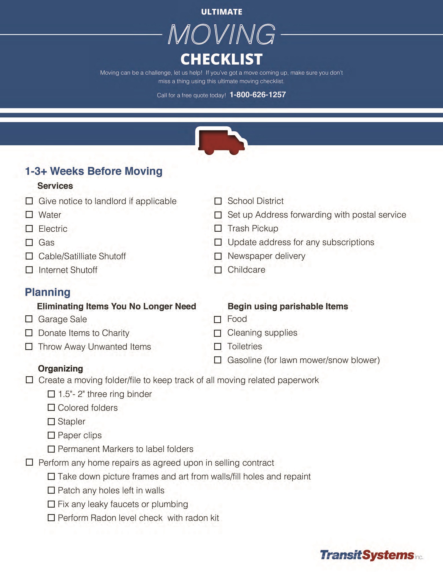 Moving? Free Detailed Printable Moving Checklist California